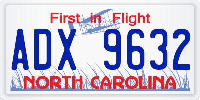 NC license plate ADX9632