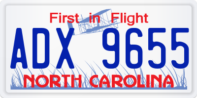NC license plate ADX9655