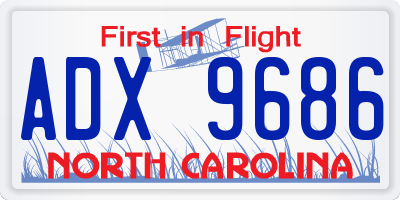 NC license plate ADX9686