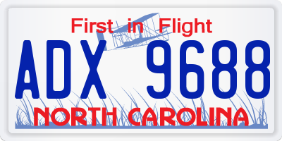 NC license plate ADX9688