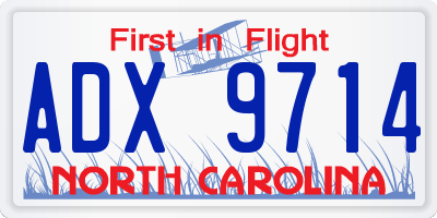 NC license plate ADX9714