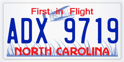 NC license plate ADX9719