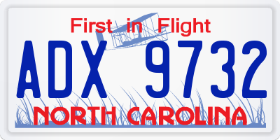 NC license plate ADX9732