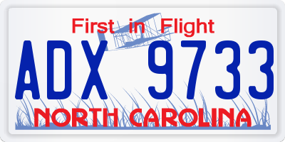 NC license plate ADX9733