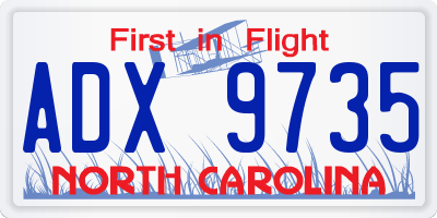 NC license plate ADX9735