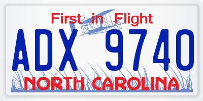 NC license plate ADX9740