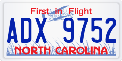 NC license plate ADX9752