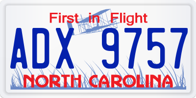 NC license plate ADX9757