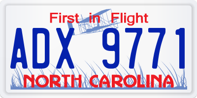 NC license plate ADX9771