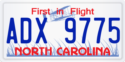 NC license plate ADX9775