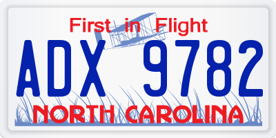 NC license plate ADX9782