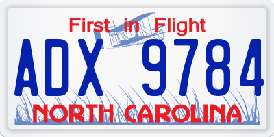 NC license plate ADX9784