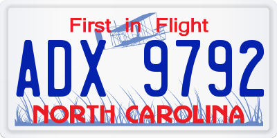 NC license plate ADX9792