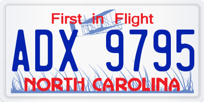 NC license plate ADX9795