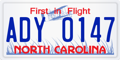 NC license plate ADY0147