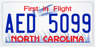 NC license plate AED5099