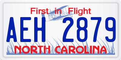 NC license plate AEH2879