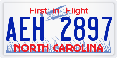 NC license plate AEH2897