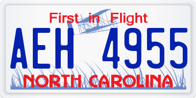 NC license plate AEH4955