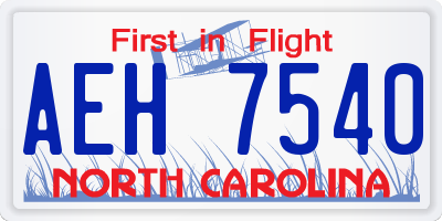 NC license plate AEH7540