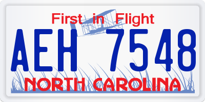 NC license plate AEH7548