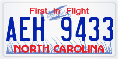 NC license plate AEH9433