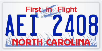 NC license plate AEI2408