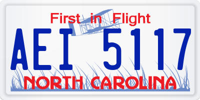 NC license plate AEI5117