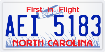 NC license plate AEI5183