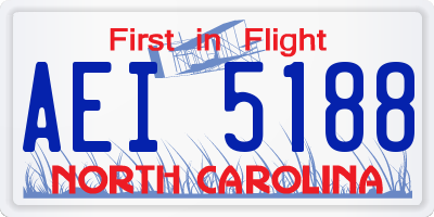 NC license plate AEI5188