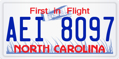 NC license plate AEI8097