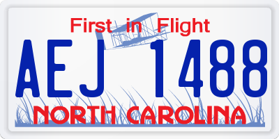 NC license plate AEJ1488