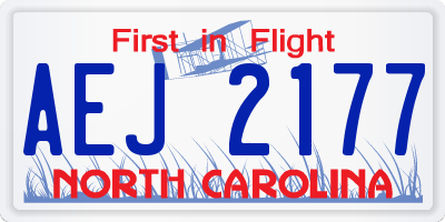 NC license plate AEJ2177
