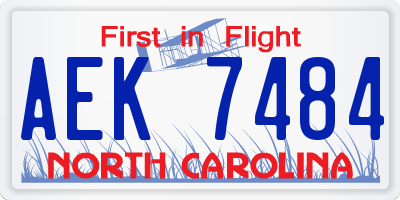 NC license plate AEK7484