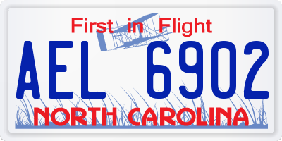 NC license plate AEL6902