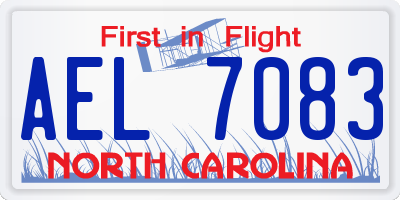 NC license plate AEL7083