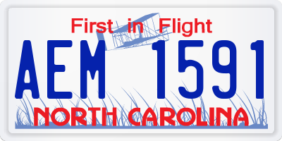 NC license plate AEM1591