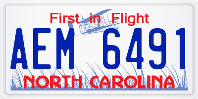NC license plate AEM6491
