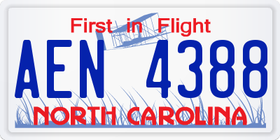 NC license plate AEN4388