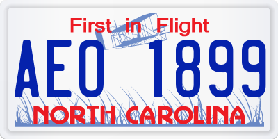 NC license plate AEO1899