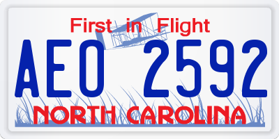 NC license plate AEO2592
