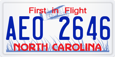 NC license plate AEO2646