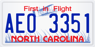 NC license plate AEO3351