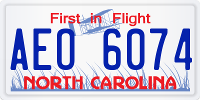 NC license plate AEO6074