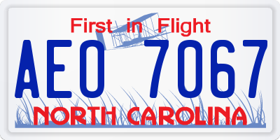 NC license plate AEO7067