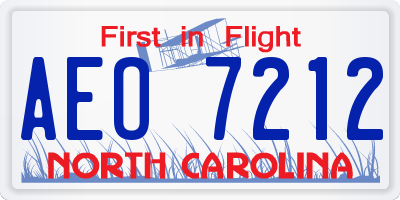 NC license plate AEO7212