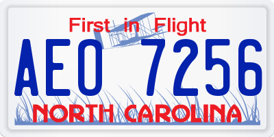 NC license plate AEO7256