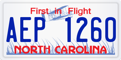NC license plate AEP1260