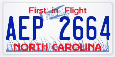 NC license plate AEP2664