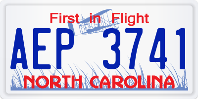 NC license plate AEP3741